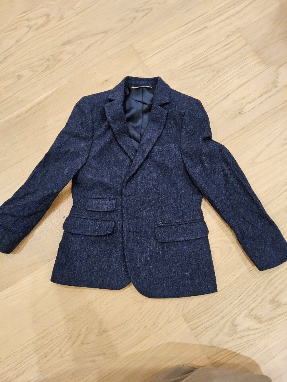 Moss kids boys navy wool blazer size 5-6